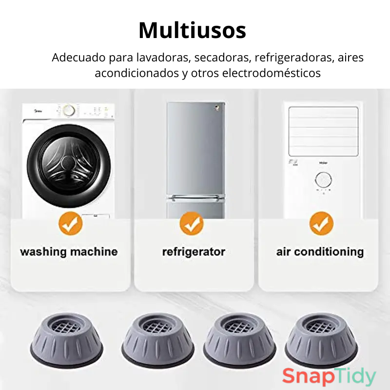 Kit Antivibración para Lavadoras y Secadoras 4 piezas